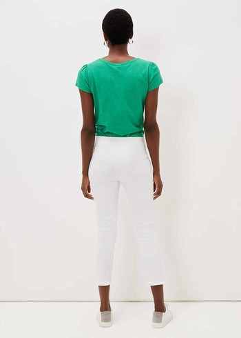 Phase Eight Miah Cropped Trousers White USA | 5970641-GZ